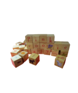 Pottery Barn Wooden Alphabet Blocks 26 Blocks Baby Ages 18 Mo+ 2.5&quot; x 2.5&quot; - £9.49 GBP