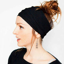Elastic Stretch Wide Head band Hairband Running Yoga Turban Women Head mask 2pcs - £11.98 GBP