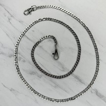 Silver Tone Flat Chain Link Purse Handbag Bag Replacement Strap - £13.44 GBP