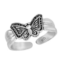 Lively Wonder Butterfly Detailed Sterling Silver Pinky or Toe Ring - £9.80 GBP