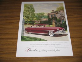 1950 Print Ad The &#39;50 Lincoln Cosmopolitan 2-Door Prestige - $17.81