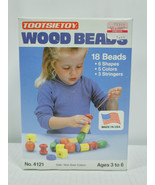 Vintage TootsieToy Wood Beads 4121 Set of 18 Wood Play Beads USA UNOPENED - $24.95