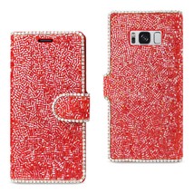 [Pack Of 2] Reiko Samsung Galaxy S8/ Sm Bead Diamond Wallet Case In Red - £23.93 GBP