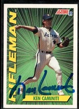 Ken Caminiti (d. 2004) Signed Autographed 1991 Score Rifleman Baseball Card - Ho - £7.83 GBP