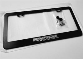 Engraved Bronco Raptor License Plate Frame Tag Premium Black Metal - £22.63 GBP