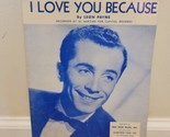 I Love You Because by Al Martino Sheet Music Piano Capitol Records - £6.82 GBP