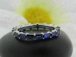 2 Ct Baguette Cut Sapphire Full Eternity Wedding Band Ring 14k White Gold Over - $99.99