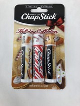 3pk Chapstick Sugar Cookie Pumpkin Pie Candy Cane Holiday Collection Flavors - £7.56 GBP