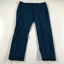 Akris Pantaloni da Donna 10 Blu Stretch Misto Affusolato Imbottito Carriera Work - £44.44 GBP