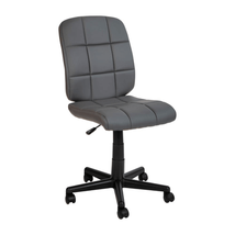 Gray Quilted Vinyl Mid-Back Swivel Office Task Chair for Comfort - $7,658.38 MXN