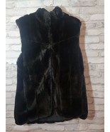 Women M Montanaco Insulated Reversible Soft Faux Fur Fuzzy Black Sleevel... - $761.39 MXN