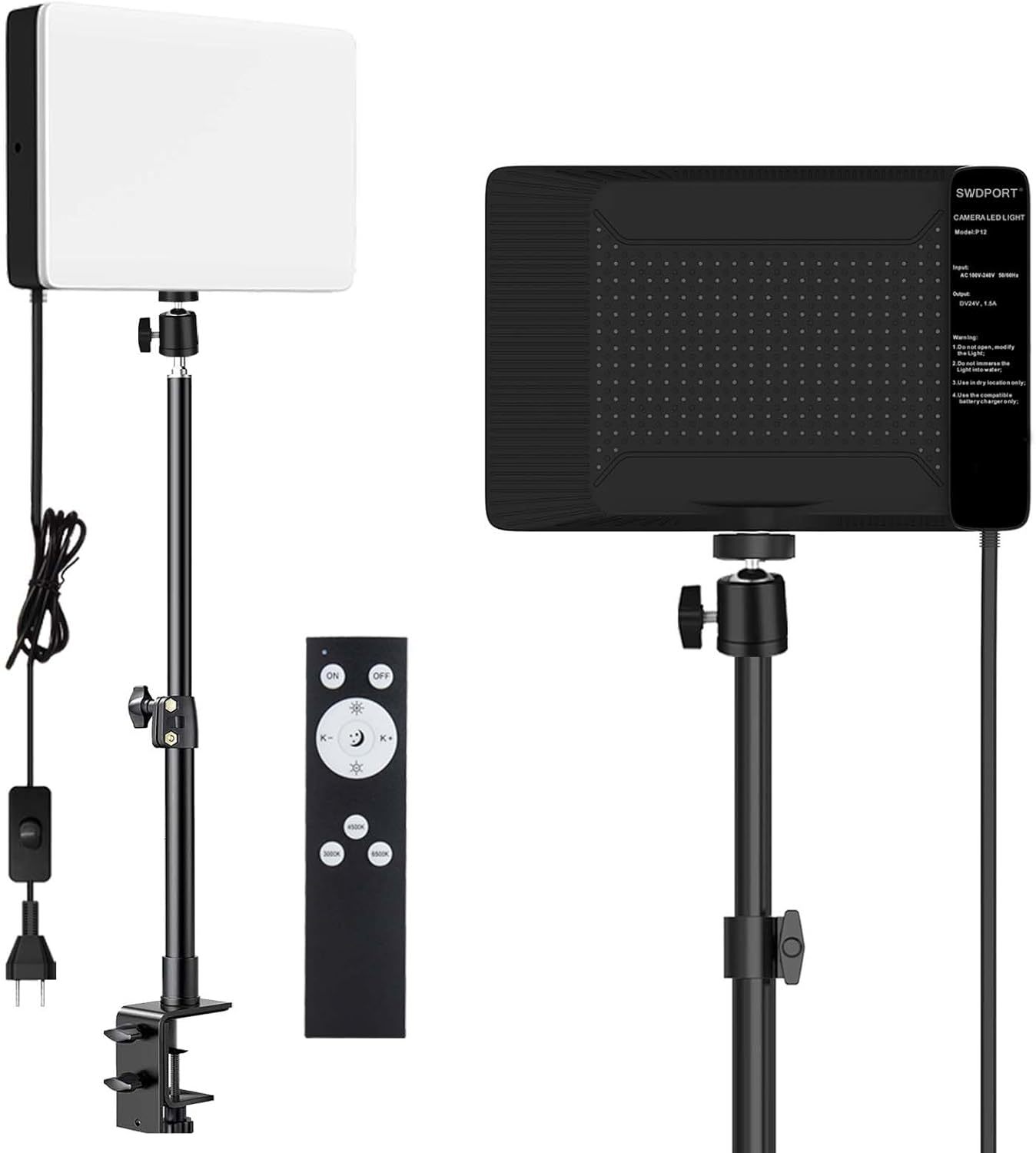 Led Desk Bi-Color Video Light Key Light Studio Streaming Lights Panel Li... - $39.95