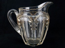 Antique Glass Water Pitcher, Fostoria Glass Priscilla Pattern, Circa 1901 - £99.79 GBP