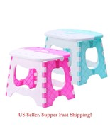 DH Foldable Step Stool Sturdy Plastic Durable Easy Folding Stool - Pink ... - £14.14 GBP