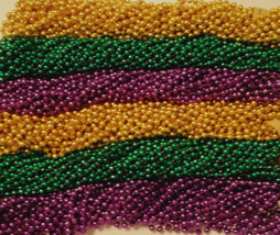 288 Purple Green Gold Mardi Gras Gra Beads Necklaces Party Favors 24 Dozen - £47.36 GBP