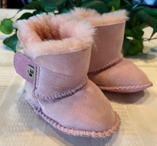 Bearpaw Booties Infant Toddler Girls Shearling Pink Fur Size M 12-18 Months - £17.62 GBP