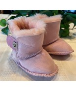 Bearpaw Booties Infant Toddler Girls Shearling Pink Fur Size M 12-18 Months - £17.38 GBP