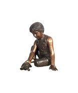 Bronze Boy Holding Turtle Fountain Sculpture - $2,461.87 CAD