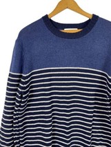 Old Navy Sweater Size Large Mens Wool Blend Blue Stripe Pullover Crew Ne... - £29.13 GBP