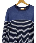 Old Navy Sweater Size Large Mens Wool Blend Blue Stripe Pullover Crew Ne... - £29.16 GBP