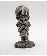 Vintage Fine Pewter 1975 Hallmark &quot;Little Gallery&quot; Girl Angel Miniature ... - $15.03 CAD