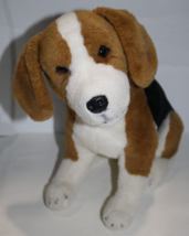 Realistic Beagle Hound Puppy Dog 16&quot; Soft Plush Semi Firm Stuffed Wire Front Leg - £47.12 GBP