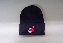 MLB Cleveland Indians Chief Wahoo Embroidered Knit Beanie Cap Hat  New - £14.36 GBP