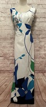 Vintage Malihini Hawaiin Maxi Dress Size 12 Sleeveless Blue White - £154.65 GBP