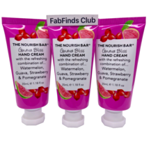 The Nourish Bar Guava Bliss Hand Cream Set 3.54oz (3x1.18oz) Sealed Travel Sz - $13.85