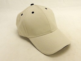 Sandwich Baseball Cap, Adjustable Headband, Cotton, Khaki &amp; Black, Prime #AP-101 - £9.21 GBP