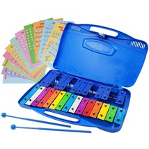 Xylophone 25 Note Colorful Chromatic Glockenspiel In Case Clear Tuned Me... - £58.20 GBP