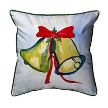 Betsy Drake Christmas Bells Large Pillow 18x18 - £42.80 GBP