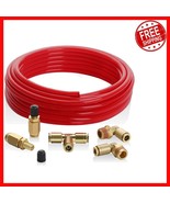 Flexible 20FT Air Line Tubing with Brass Schrader Valves - Easy Connect - $824.60 MXN