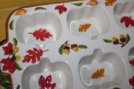 Temptations By Tara Ovenware Harvest Pumpkin 6 Loaf Pan With Stand 18.5 x 10.5 - £47.70 GBP