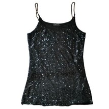 Y2K Black Sequin Cami Fitted Top S Y2K Witchy Whimsigoth Fairy Chain Straps - $26.71