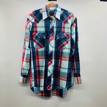 Vintage Rustler Plaid Shirt Mens 15 1/2 32/33 Used X-Long Tails - £15.81 GBP