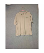 Men&#39;s Columbia Beige Khaki Colored Collared Short Sleeve Polo LARGE - $13.85