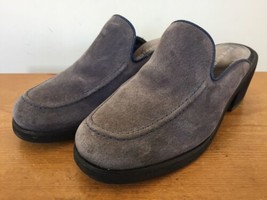 Hush Puppies Suede Leather Slip On Loafer Clogs Mules Heels Womens 5.5M ... - $36.99