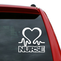 Nurse / Heart Beat Vinyl Decal | Color: White | 5&quot; tall - £3.85 GBP