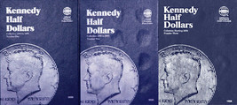 Set of 3 - Whitman Kennedy Half Dollar Coin Folders Number 1-3 1964-2021... - $19.99