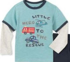 Kids Headquarters Little Boys Little Hero Layered-Look T-Shirt Size 7 - £12.75 GBP