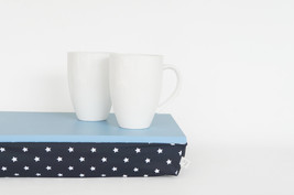 Breakfasts in bed serving tray with support pillow, lap desk - light blue tray,  - $49.00