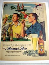 1950 Color Ad Hamm&#39;s Beer Um-mm! A Golden Moment with a Cold Hamm&#39;s Beer - £7.98 GBP