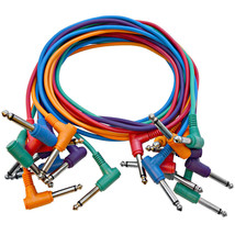 SEISMIC AUDIO (10) 3&#39; TS 1/4&quot; Right Angle Patch Cables - £49.43 GBP