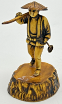 Vintage Japanese Celluloid Carved Figurine 3.25&quot; SKU PB206 - £19.92 GBP