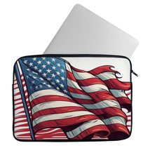 American Flag 2-Sided Print Mac Book Pro 14&quot; Sleeve - Graphic Laptop Sleeve - Pr - £27.45 GBP
