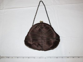 BCBG Max Azria Brown with Chains Evening Bag mini puse clutch chain strap - $20.58