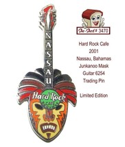 Hard Rock Cafe 2001 Nassau Bahamas Junkanoo Mask Guitar 6254 Trading Pin - $19.95