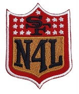 San Francisco 49ers NFL Logo Super Bowl Football Embroidered Iron On Patch - $227.85 MXN