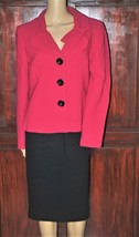 Kasper Two Piece Women&#39;s Berry and Black Skirt Suit 12 - NWT - $64.99